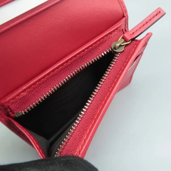 100% Authentic GUCCI GG Marmont Red Leather Wallet - Picture 10 of 12